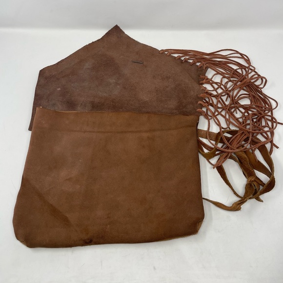 Boho Hand Made Leather and Suede Fringe Crossbody Satchel🖤 - Picture 9 of 16